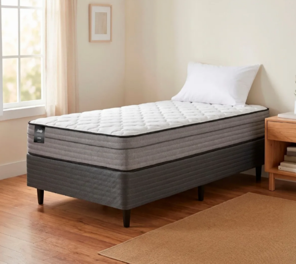 Sommier + colchón Sealy Linen 1 plaza 80×190 (precio por conjunto)